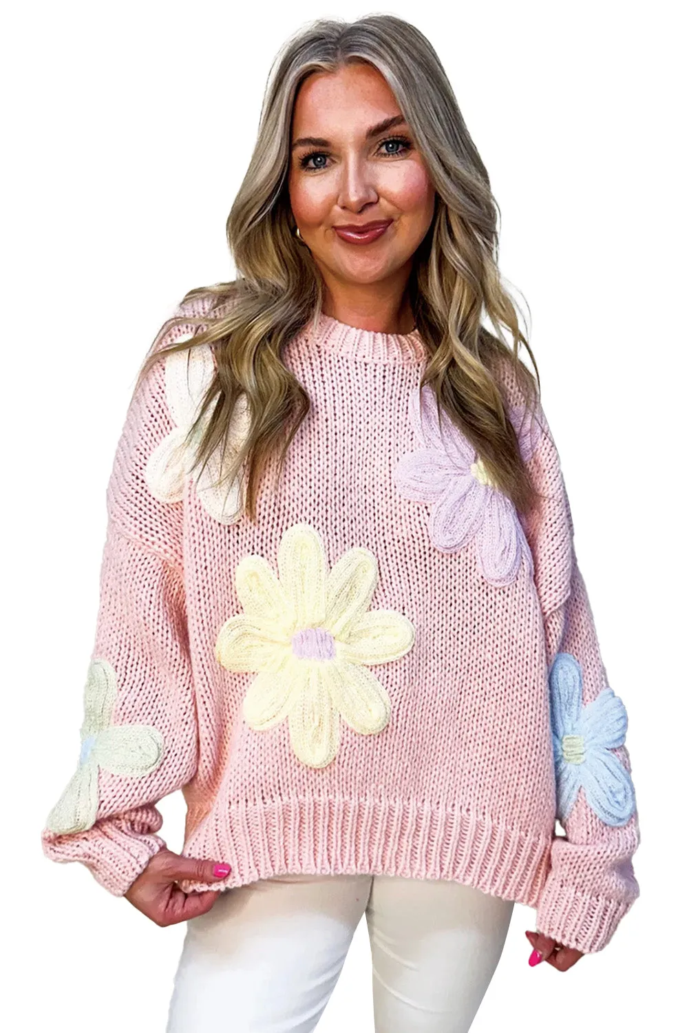 KaleaBoutique Petals & Threads Embroidered Floral Sweater