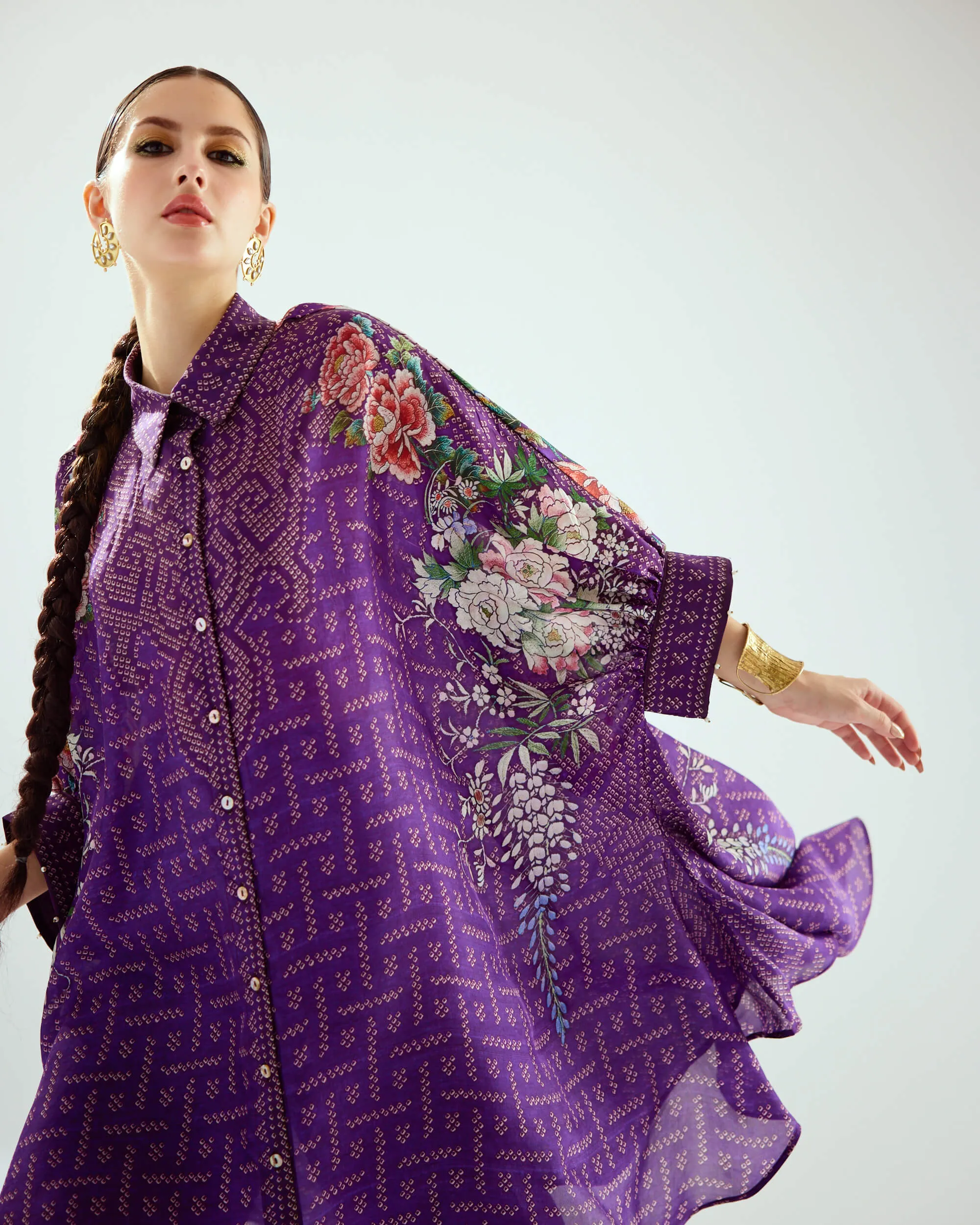 Kamara purple printed tunic