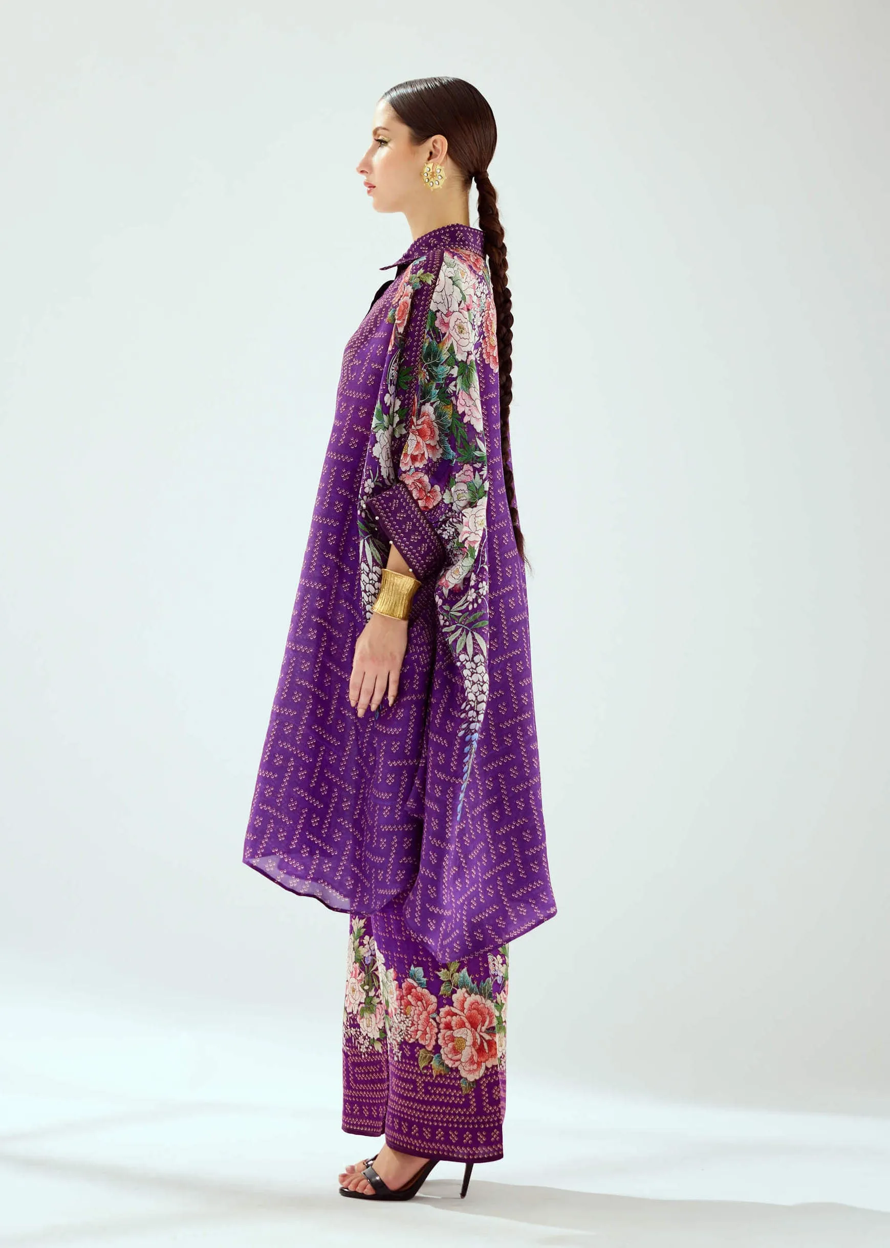 Kamara purple printed tunic