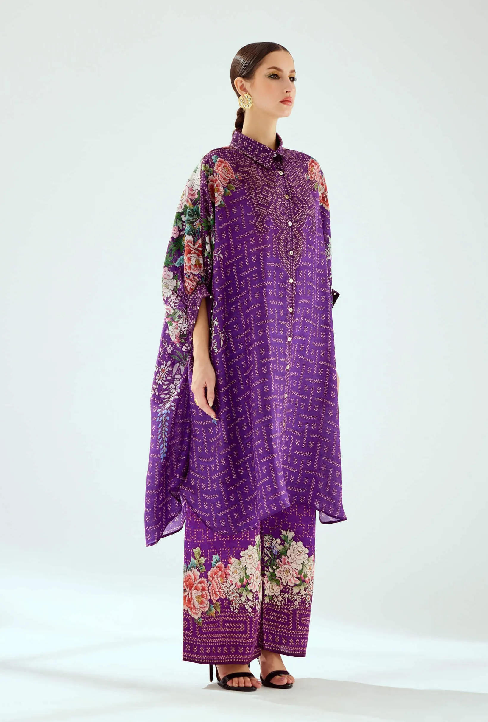 Kamara purple printed tunic