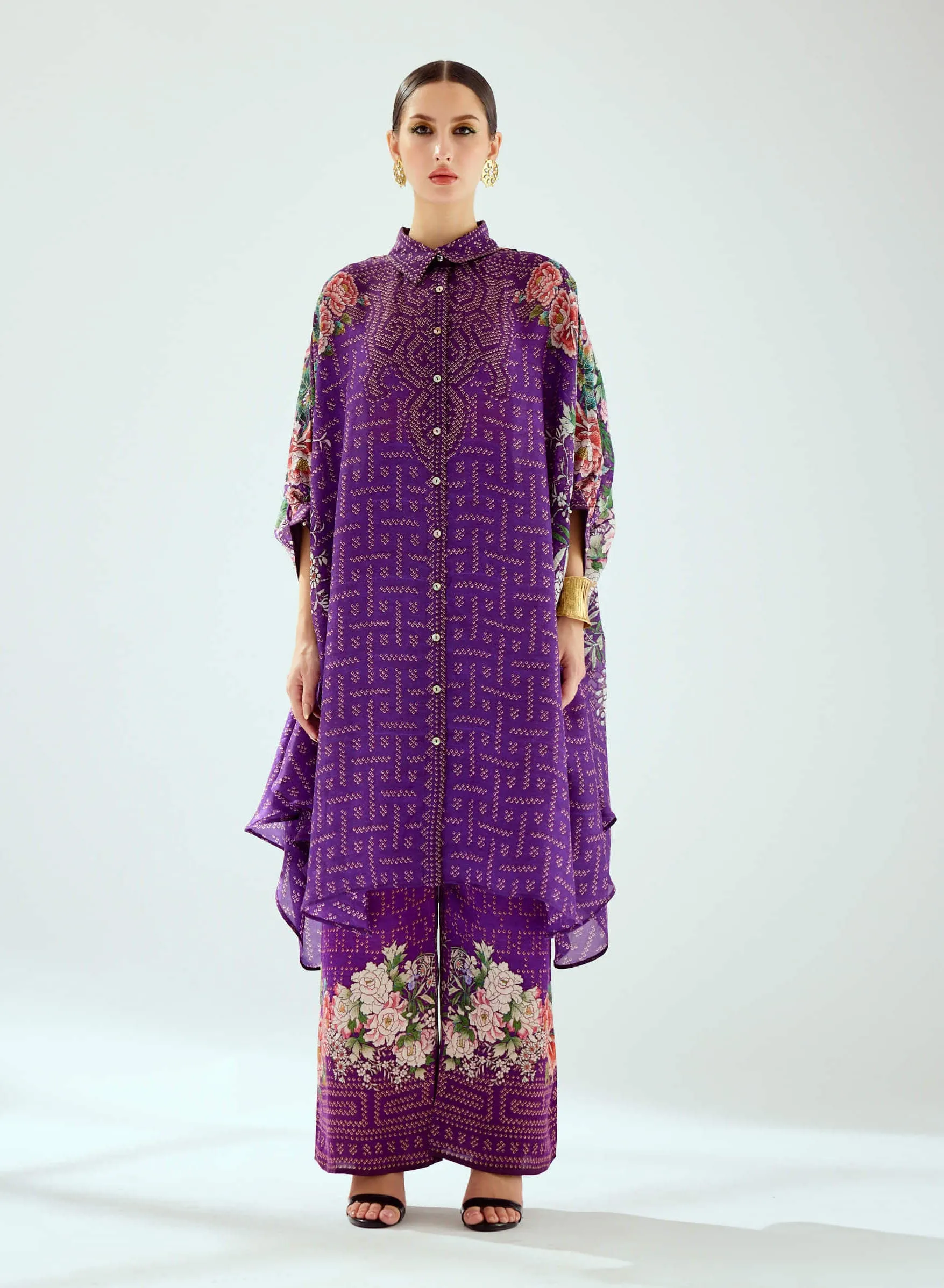 Kamara purple printed tunic