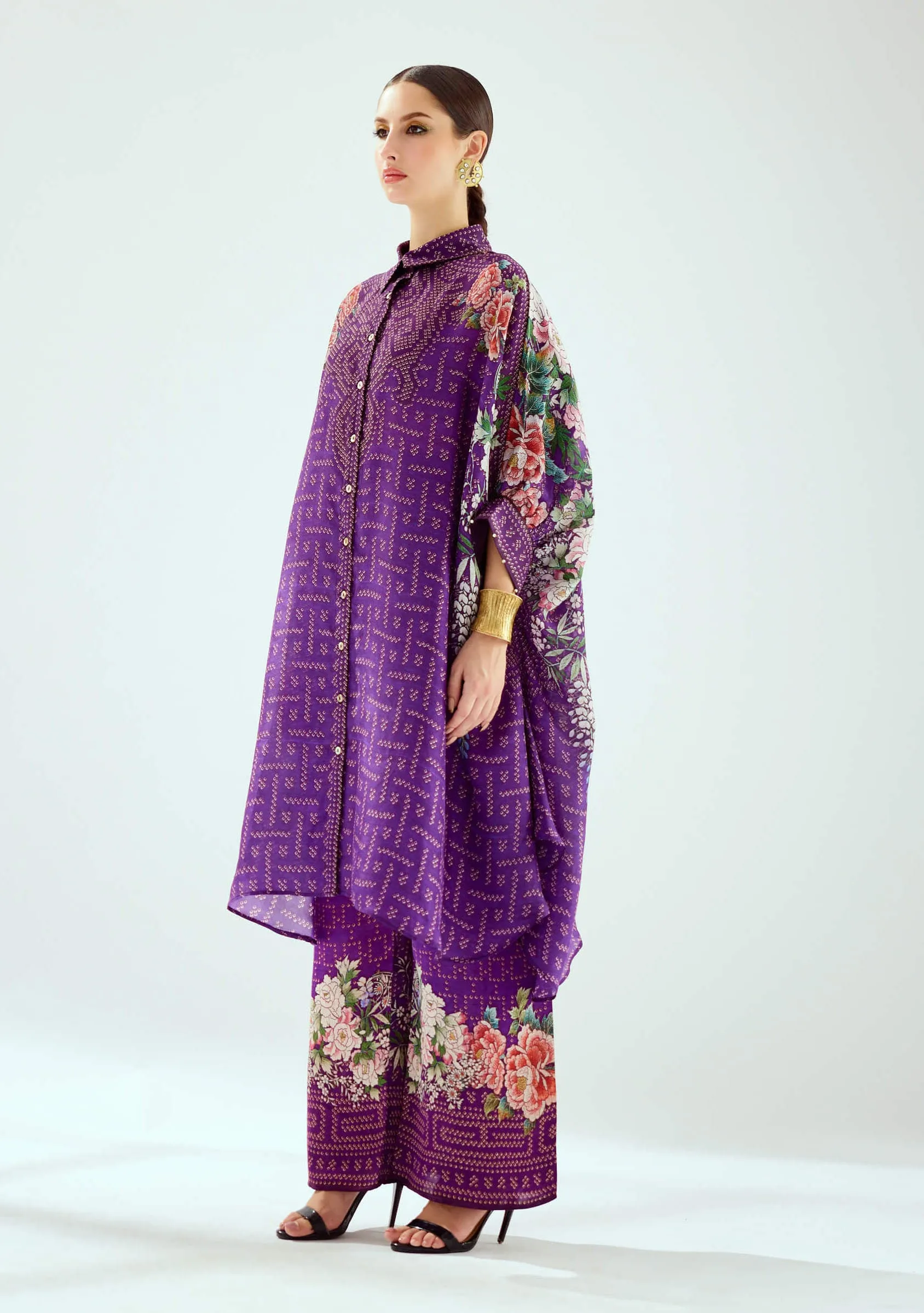 Kamara purple printed tunic