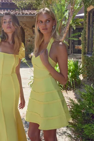 Katlyn Halter Mini Dress Lemon