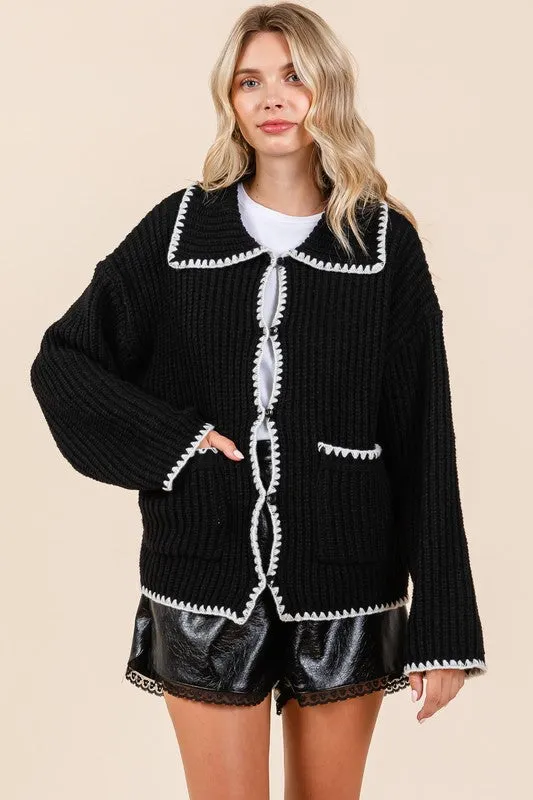 Knitted Women's Cardigan - Perfect for Fall & Winter