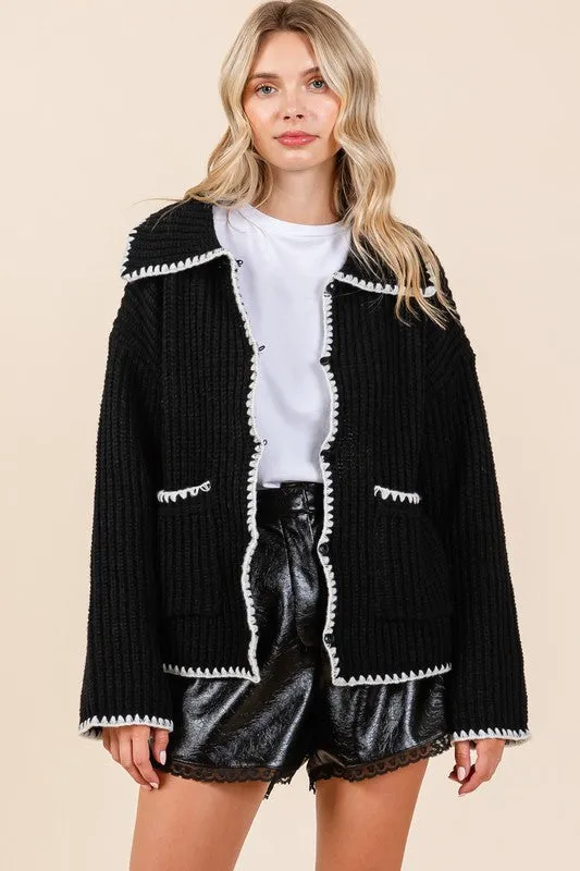 Knitted Women's Cardigan - Perfect for Fall & Winter