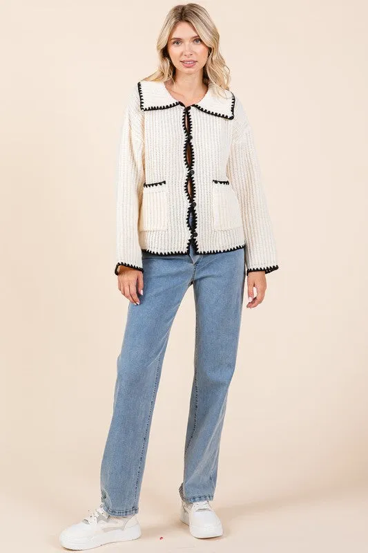 Knitted Women's Cardigan - Perfect for Fall & Winter