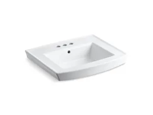 KOHLER K-2358-4 Archer 24" rectangular pedestal bathroom sink
