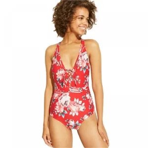 Kona Sol Women's Lace Up One Piece Swimsuit