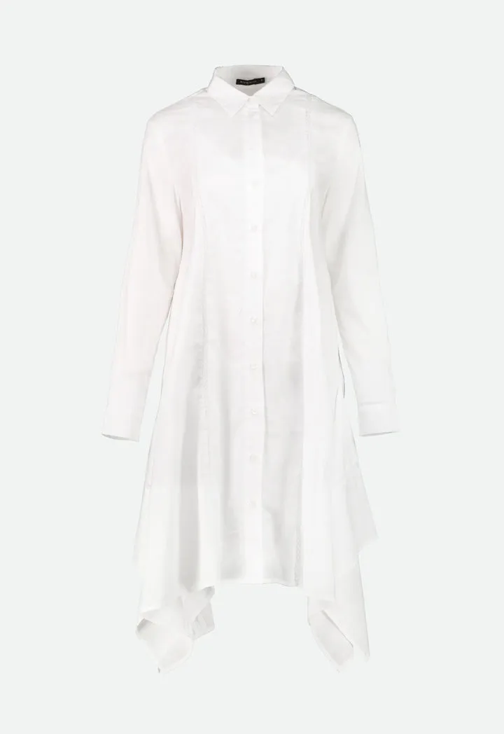 Lace Trim Asymmetric Hem Dress