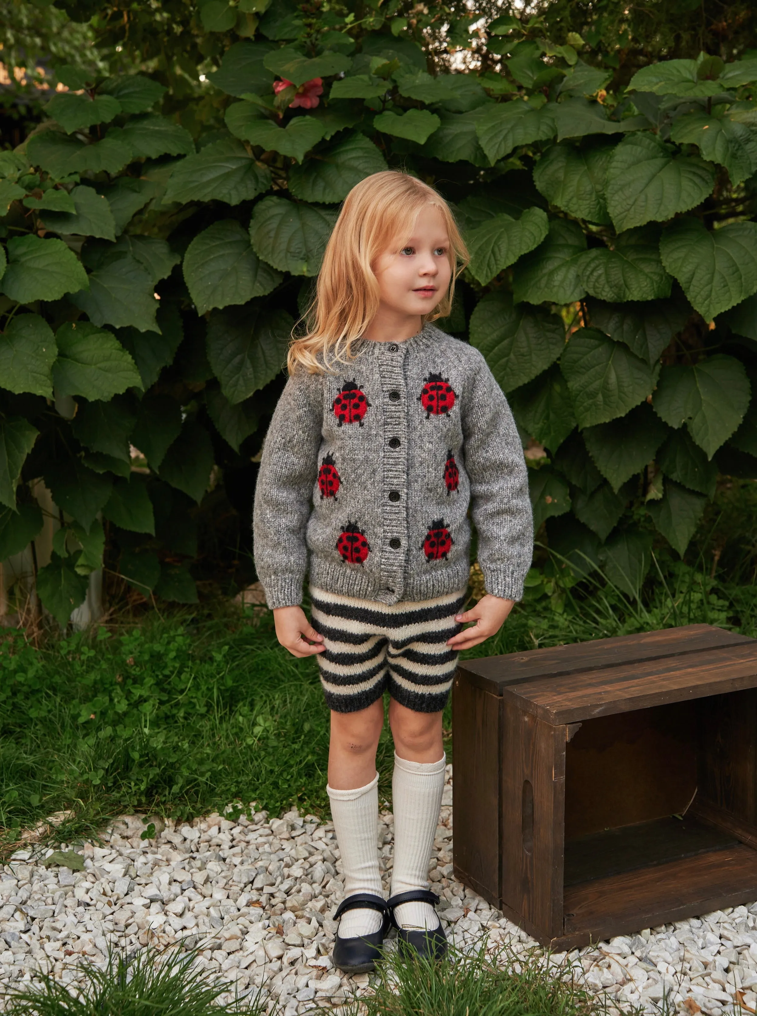 Ladybug cardigan |dark grey| in stock (6-9m)
