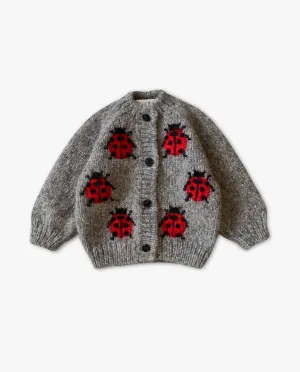 Ladybug cardigan |dark grey| in stock (6-9m)