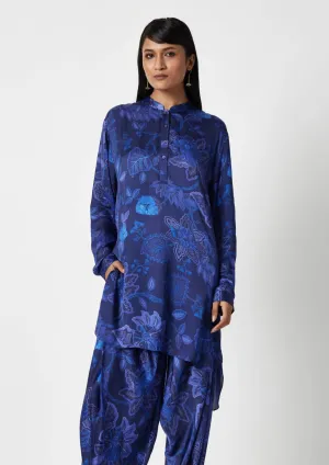 Laki navy blue printed tunic