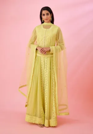 Lemon yellow anarkali set