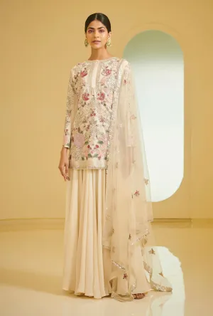 Light Pink Embroidered Sharara Set