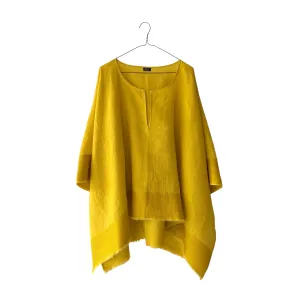 Linen Off-Grain Wide Tunic w/ silk border