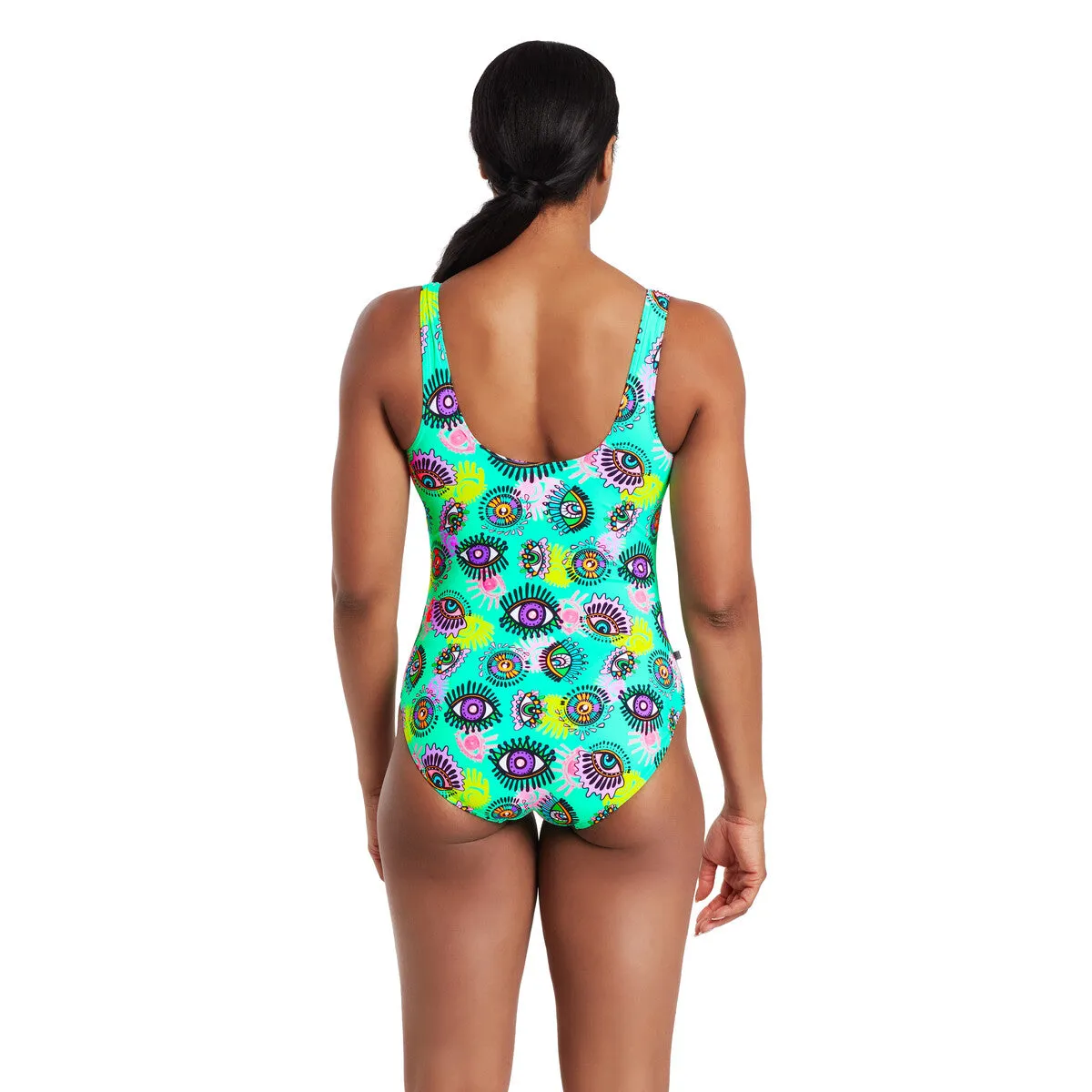 LOOK INSIDE SILVER LINED SCOOPBACK SWIMSUIT