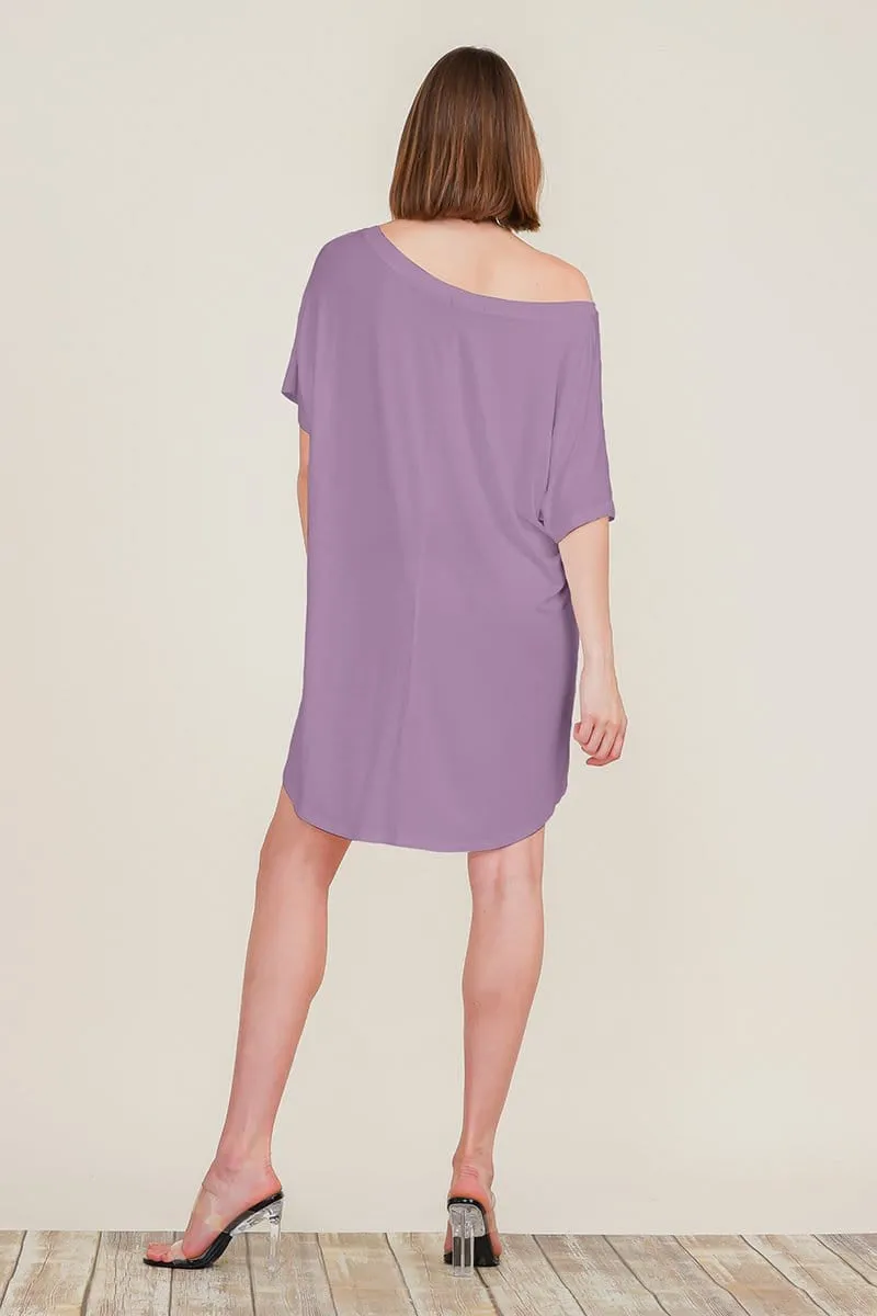 Loose Home Long Sleeve Shirt Mini Dresses Tops T Shirts Tunics S-XL