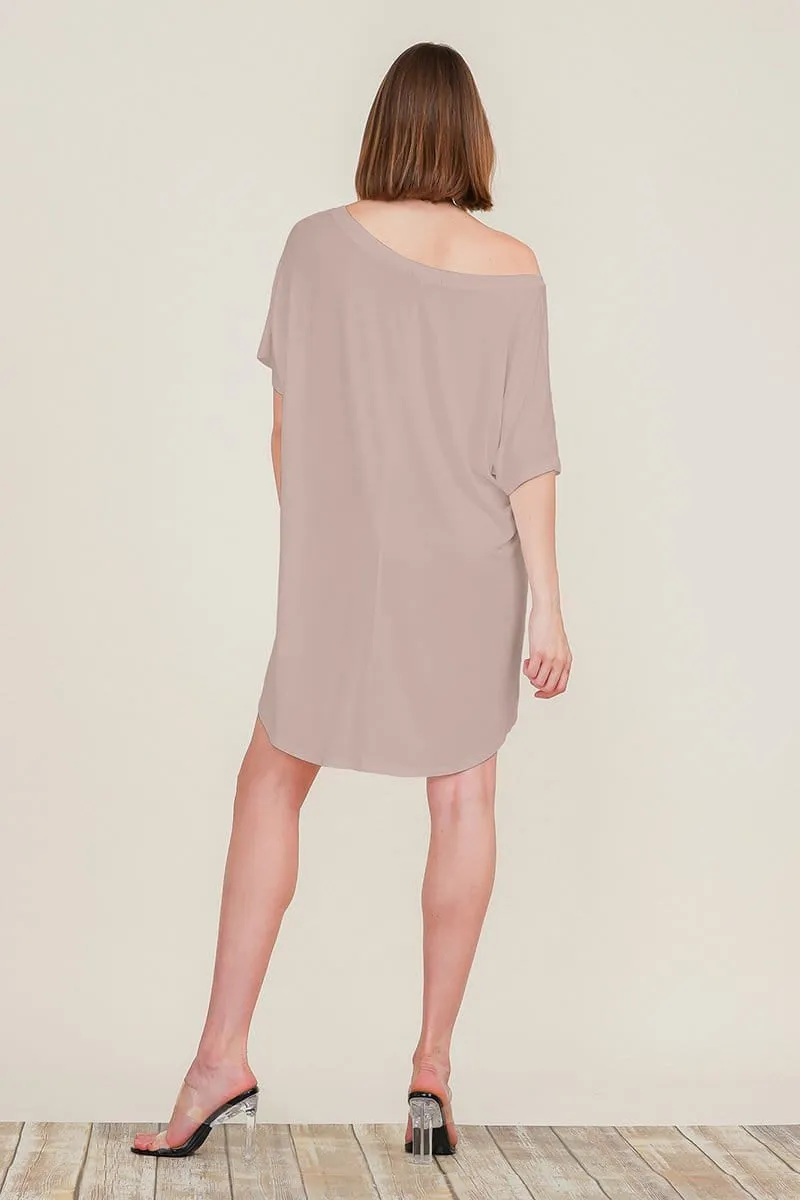 Loose Home Long Sleeve Shirt Mini Dresses Tops T Shirts Tunics S-XL