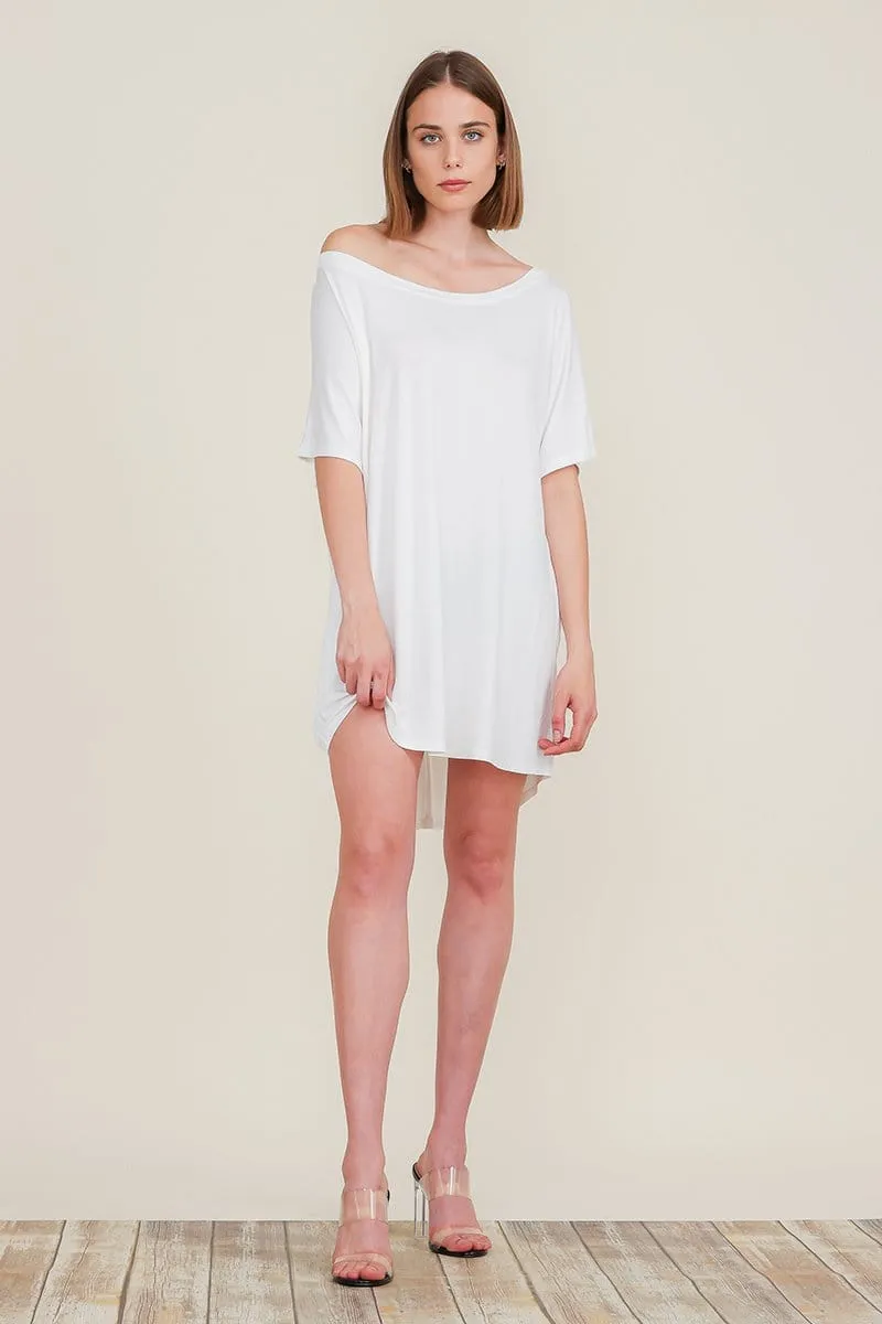 Loose Home Long Sleeve Shirt Mini Dresses Tops T Shirts Tunics S-XL