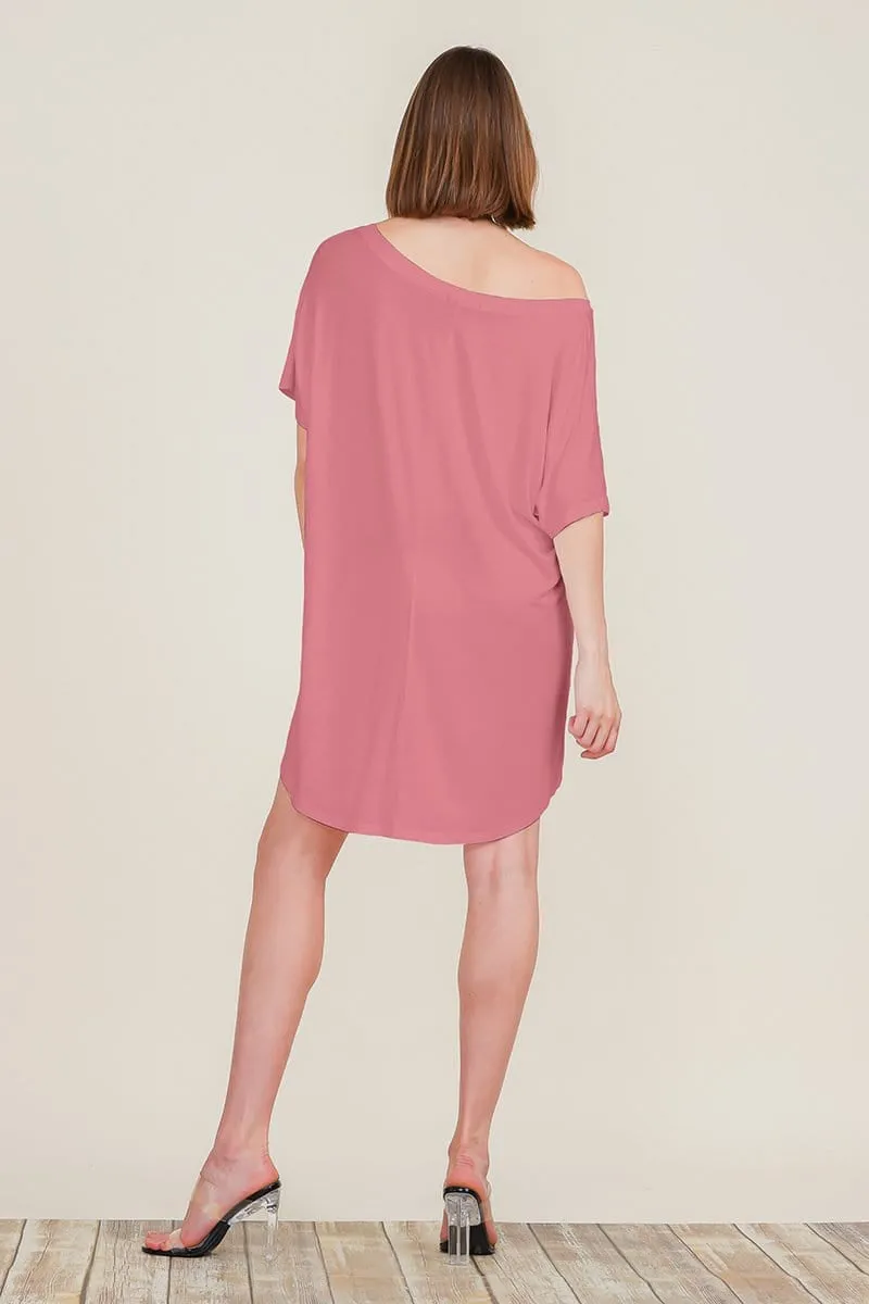 Loose Home Long Sleeve Shirt Mini Dresses Tops T Shirts Tunics S-XL