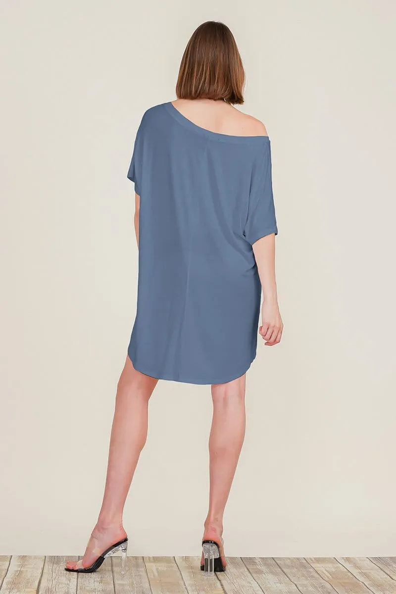 Loose Home Long Sleeve Shirt Mini Dresses Tops T Shirts Tunics S-XL