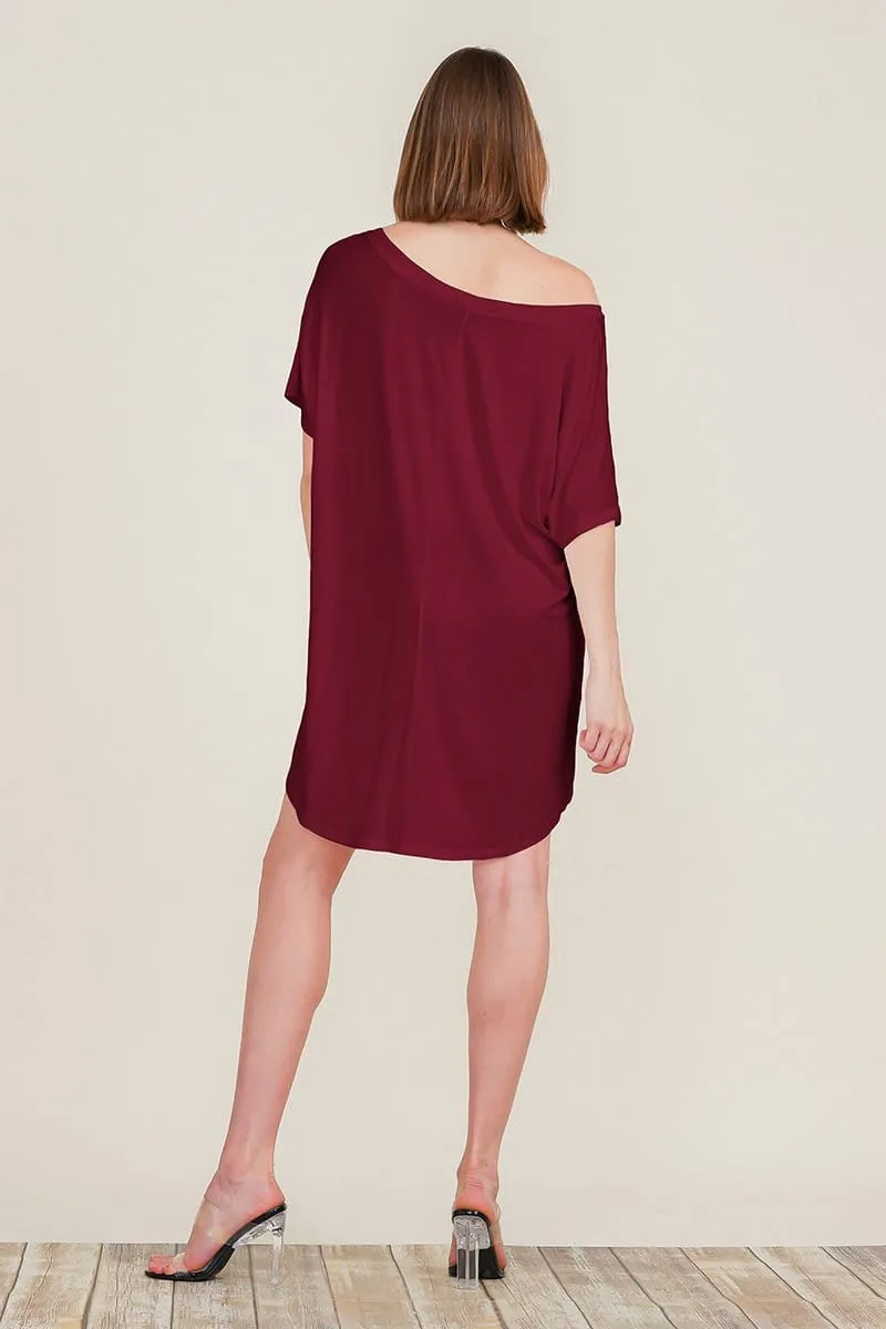 Loose Home Long Sleeve Shirt Mini Dresses Tops T Shirts Tunics S-XL