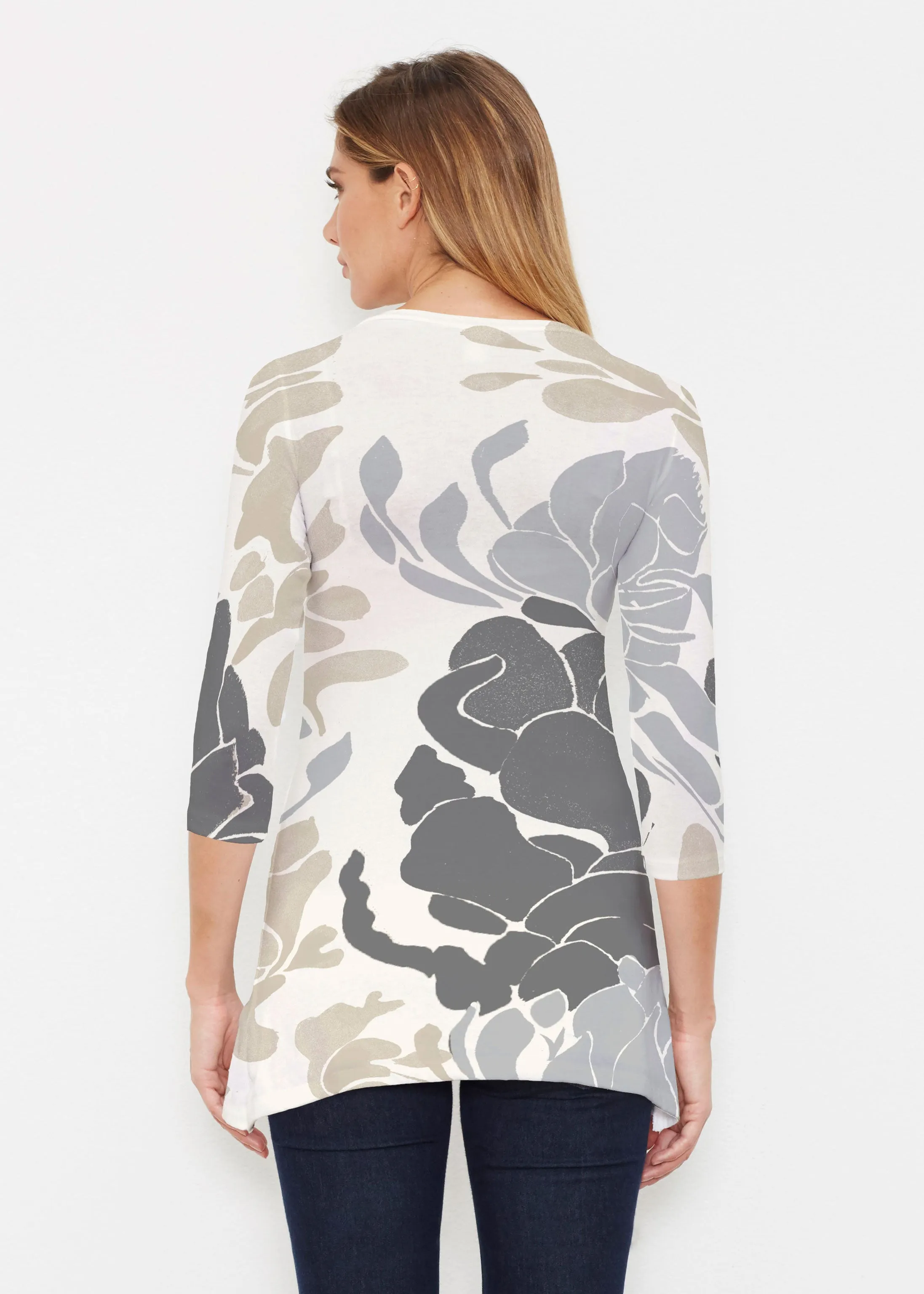 Lotus Grey (23057) ~ Buttersoft 3/4 Sleeve Tunic