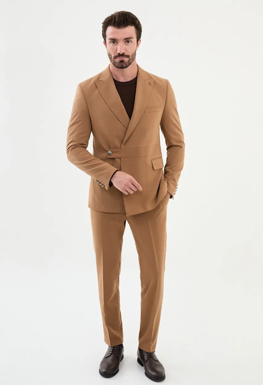 Men's Camel Slim Fit Suit