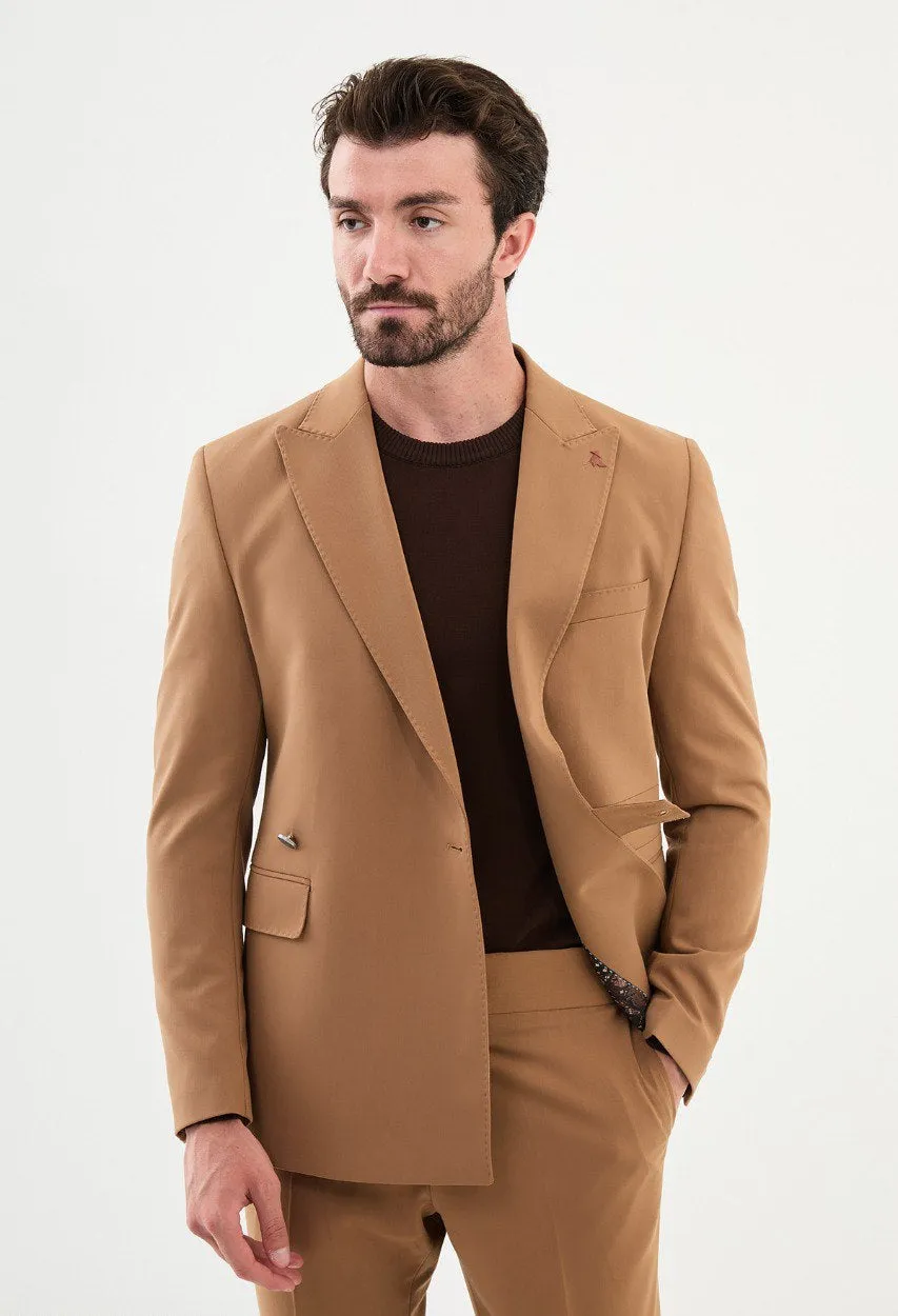 Men's Camel Slim Fit Suit