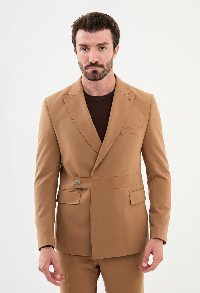 Men's Camel Slim Fit Suit