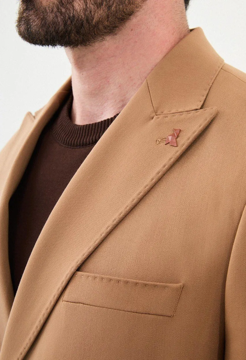 Men's Camel Slim Fit Suit