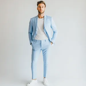 Men's Light Blue Two-Piece Suit - Stylish Formal Wear | Tailored Suit