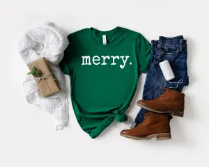 Merry.  Simple Classic Holiday Tee