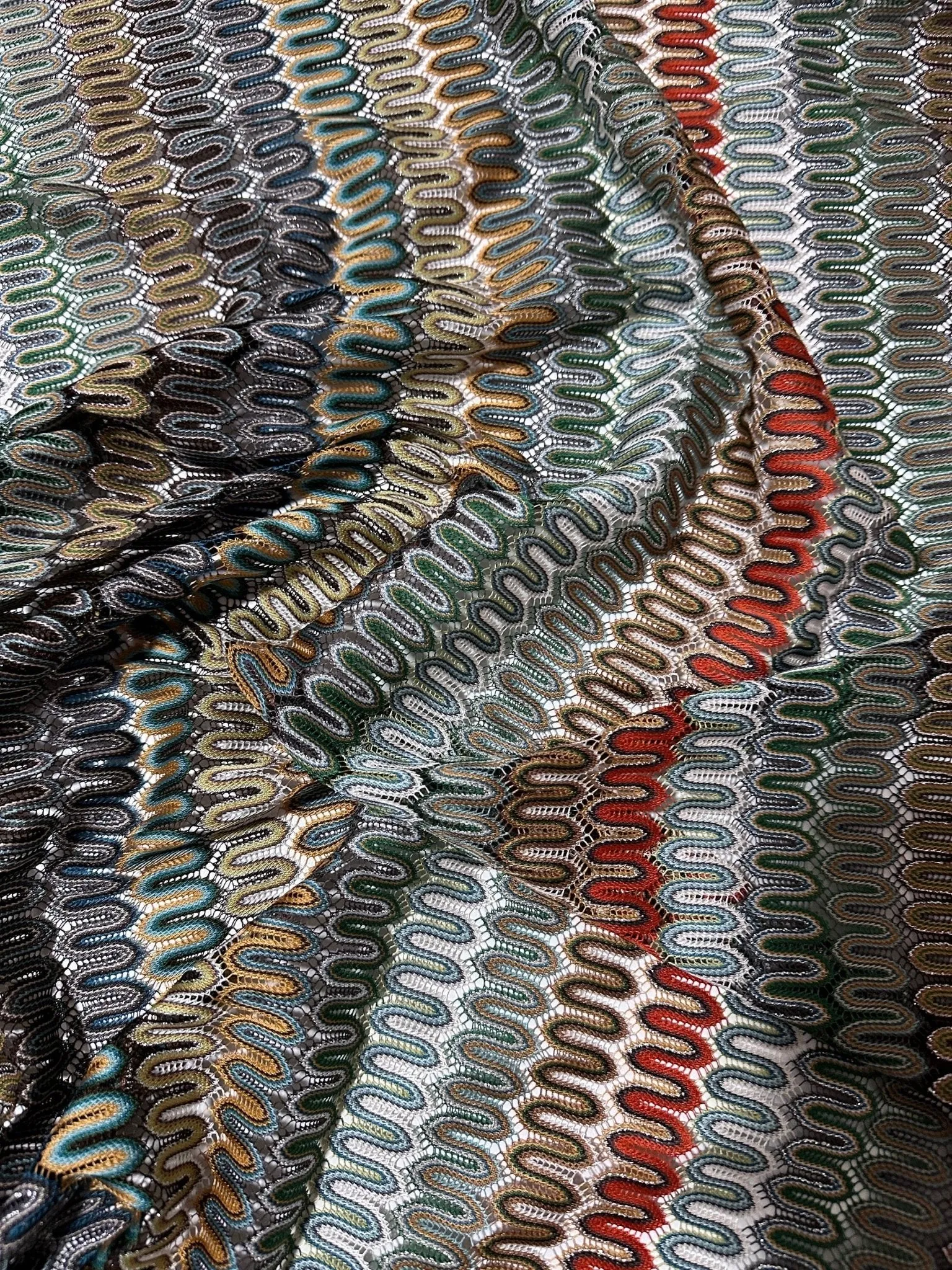 Mesh Zigzag Knit Jersey Fabric - Versatile Lightweight Material