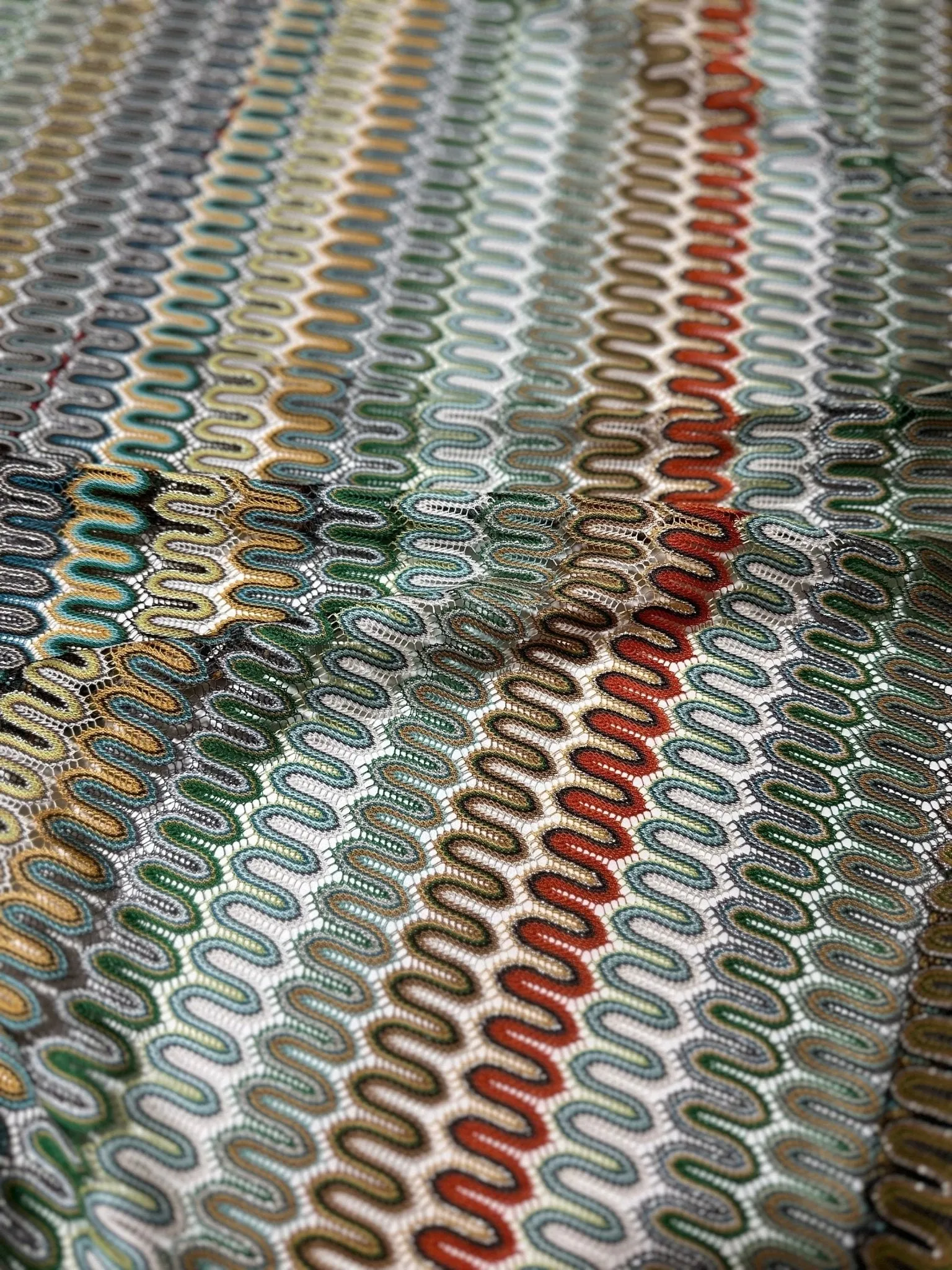 Mesh Zigzag Knit Jersey Fabric - Versatile Lightweight Material