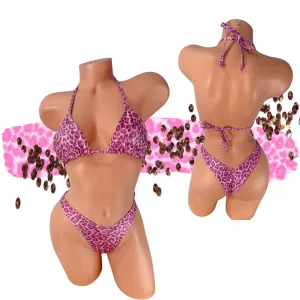 Metallic Pink Leopard European Micro Cut Bikini
