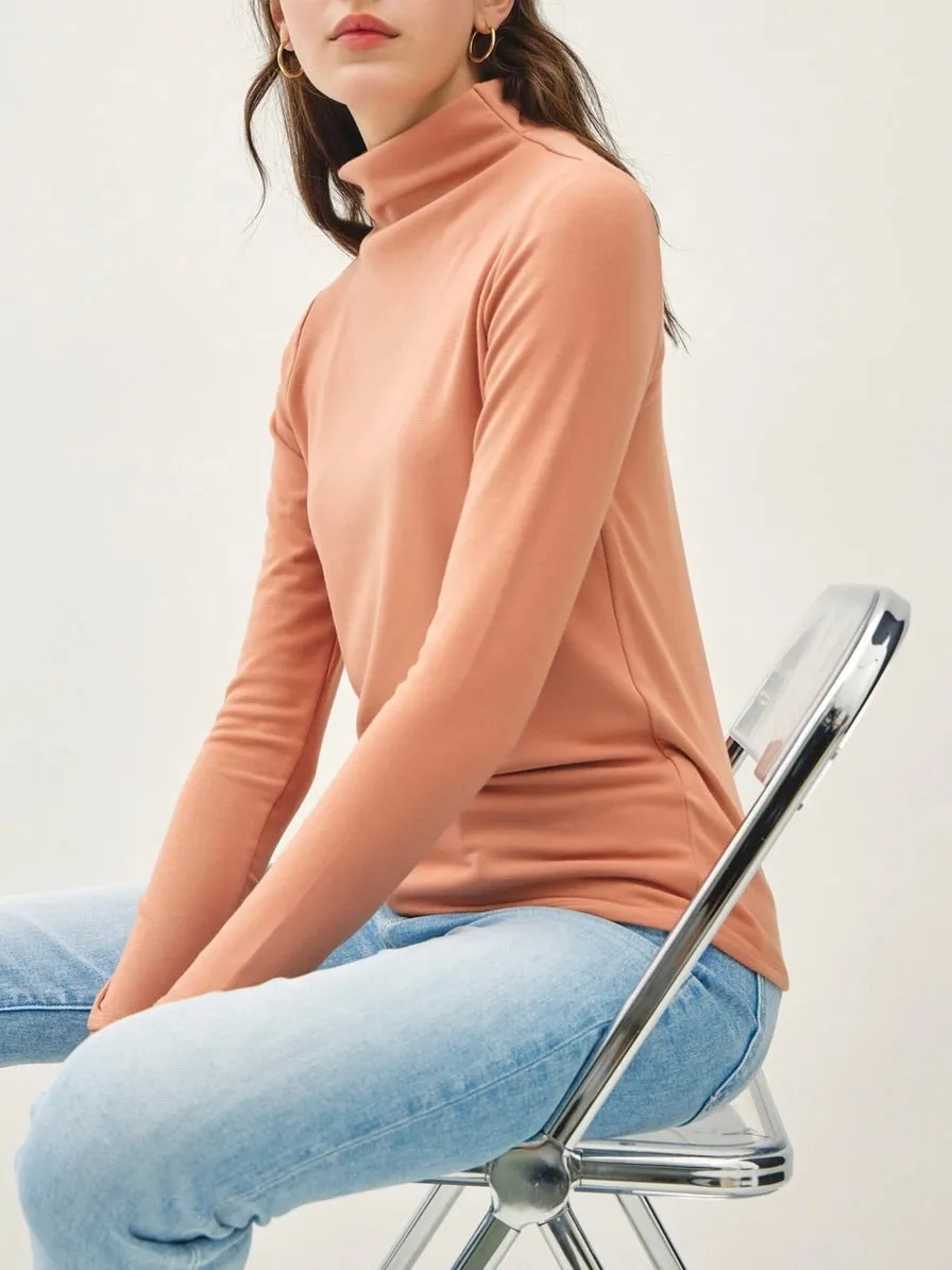 Mock Neck Top - Persimmon FINAL SALE