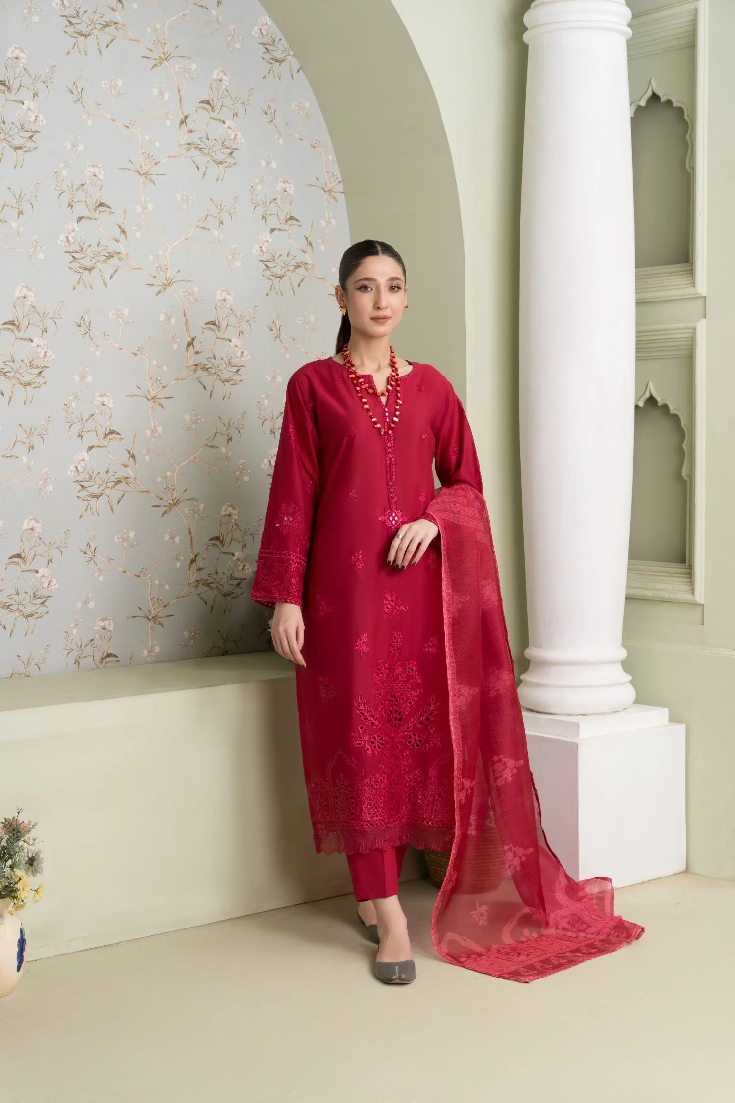 MSBMT-17 - Vanzila - Red Readymade Outfit - 3 Piece Suit 2025