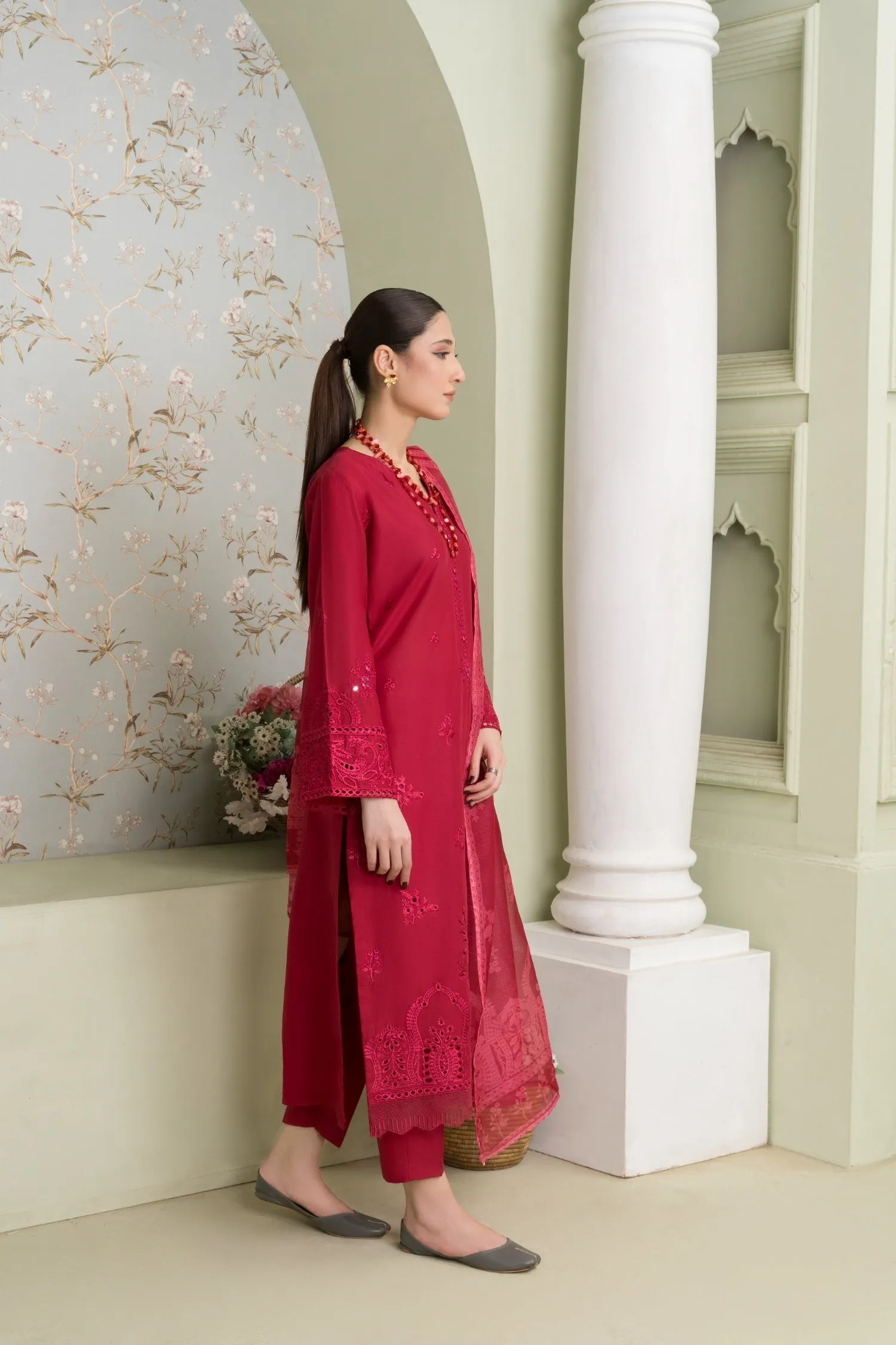 MSBMT-17 - Vanzila - Red Readymade Outfit - 3 Piece Suit 2025
