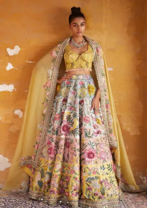 Multi patchwork lehenga set