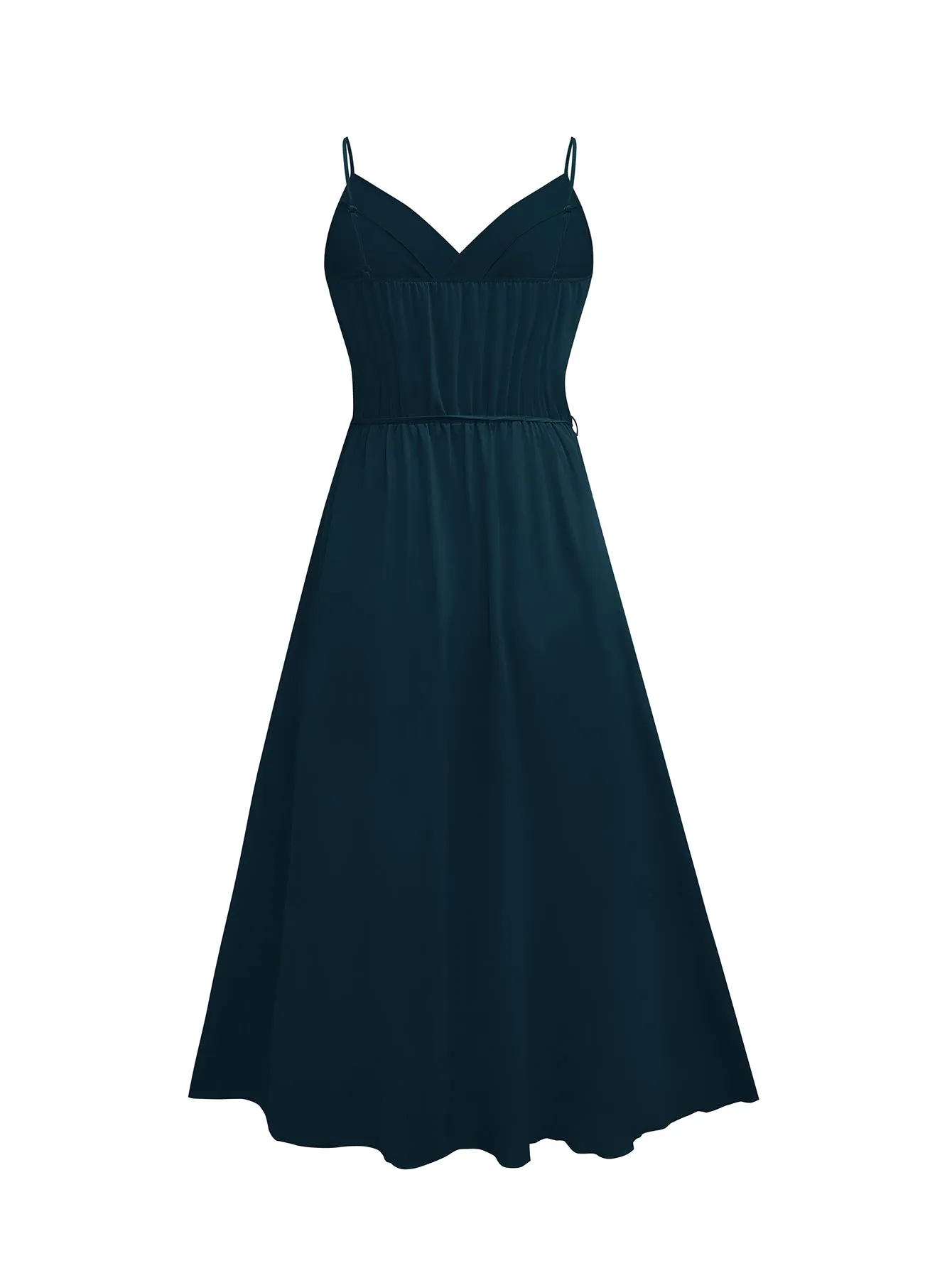 Navy Blue High Slit Wrap Maxi Dress
