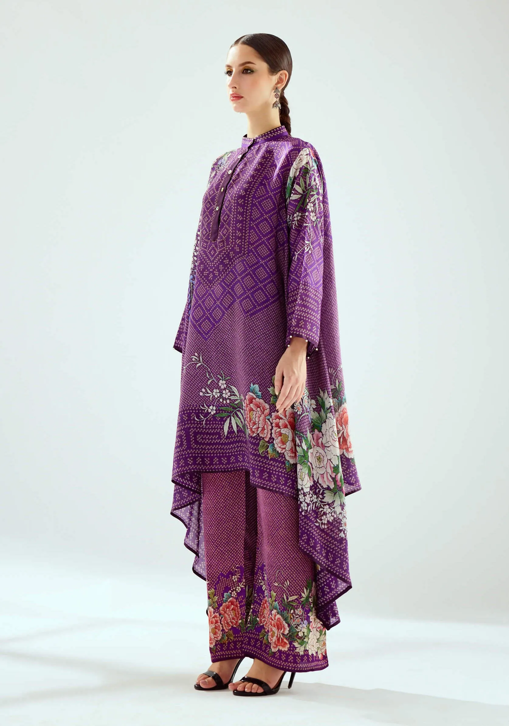 Navya purple draped tunic