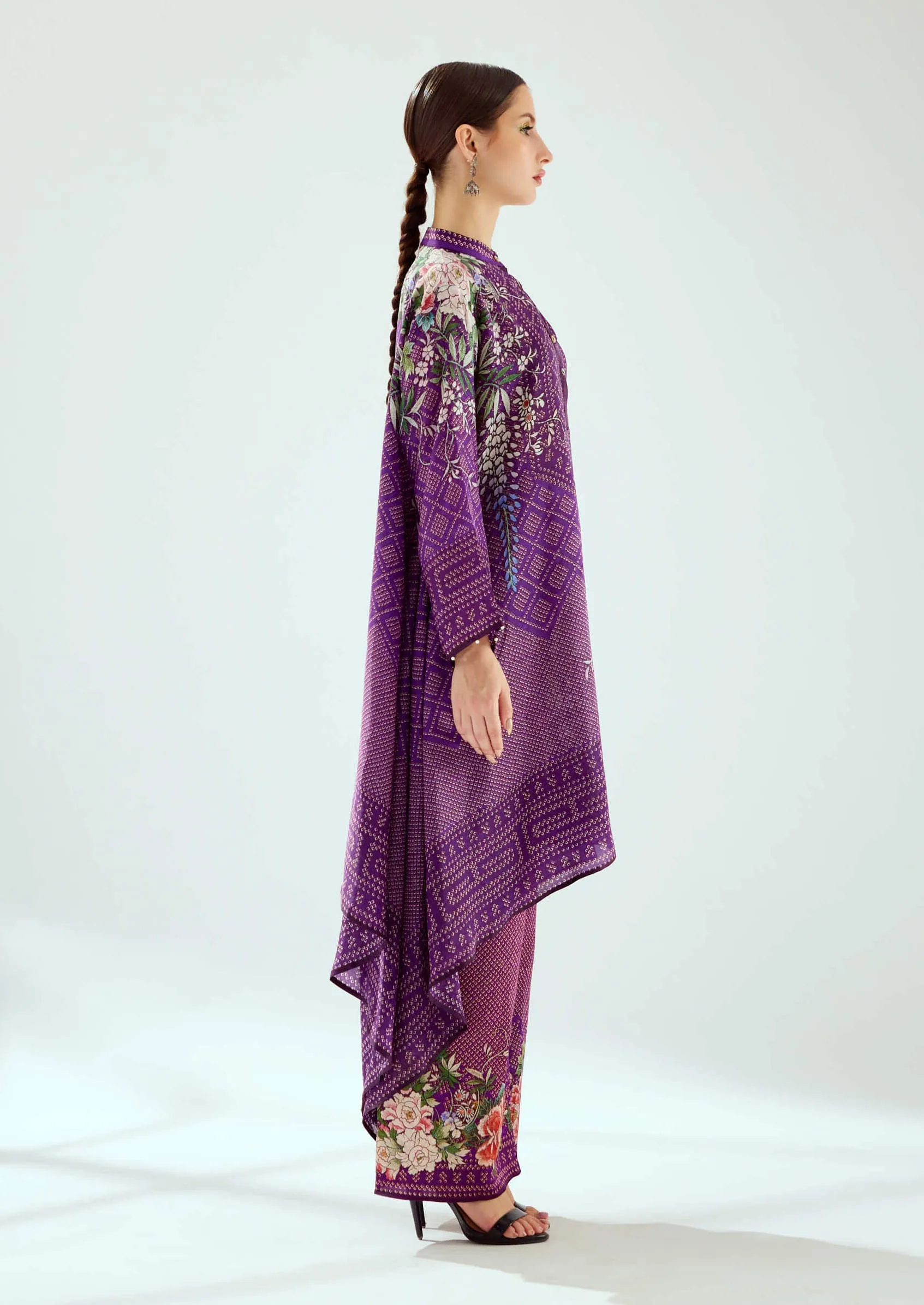 Navya purple draped tunic