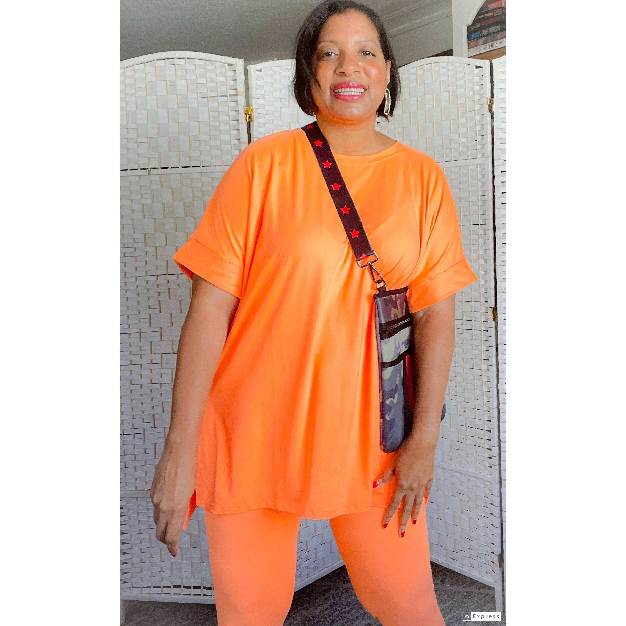 Neon Orange Summer Set- (Plus Size)