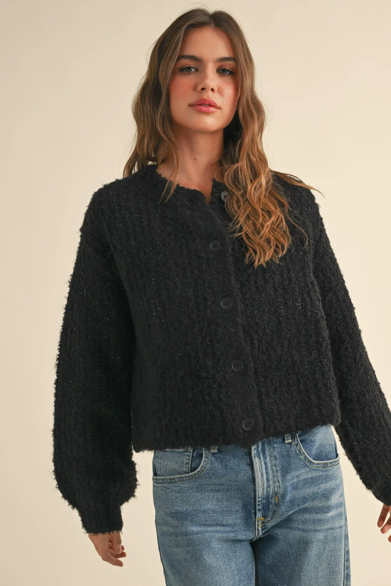 New Vibe Sweater Cardigan - Black