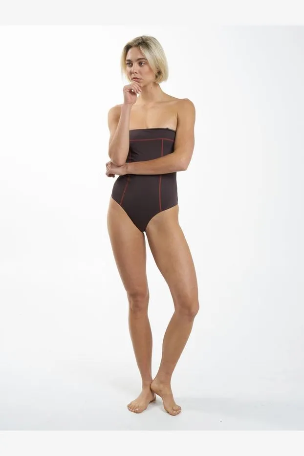 NEXUS STRAPLESS ONE PIECE - CHOCOLATE PLUM