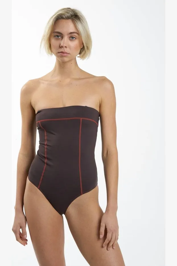 NEXUS STRAPLESS ONE PIECE - CHOCOLATE PLUM