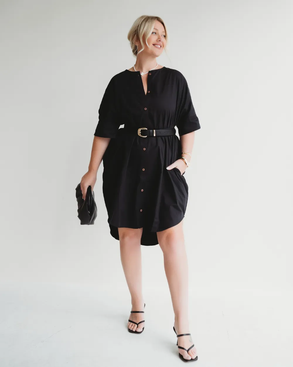 Nina Black Midi Dress