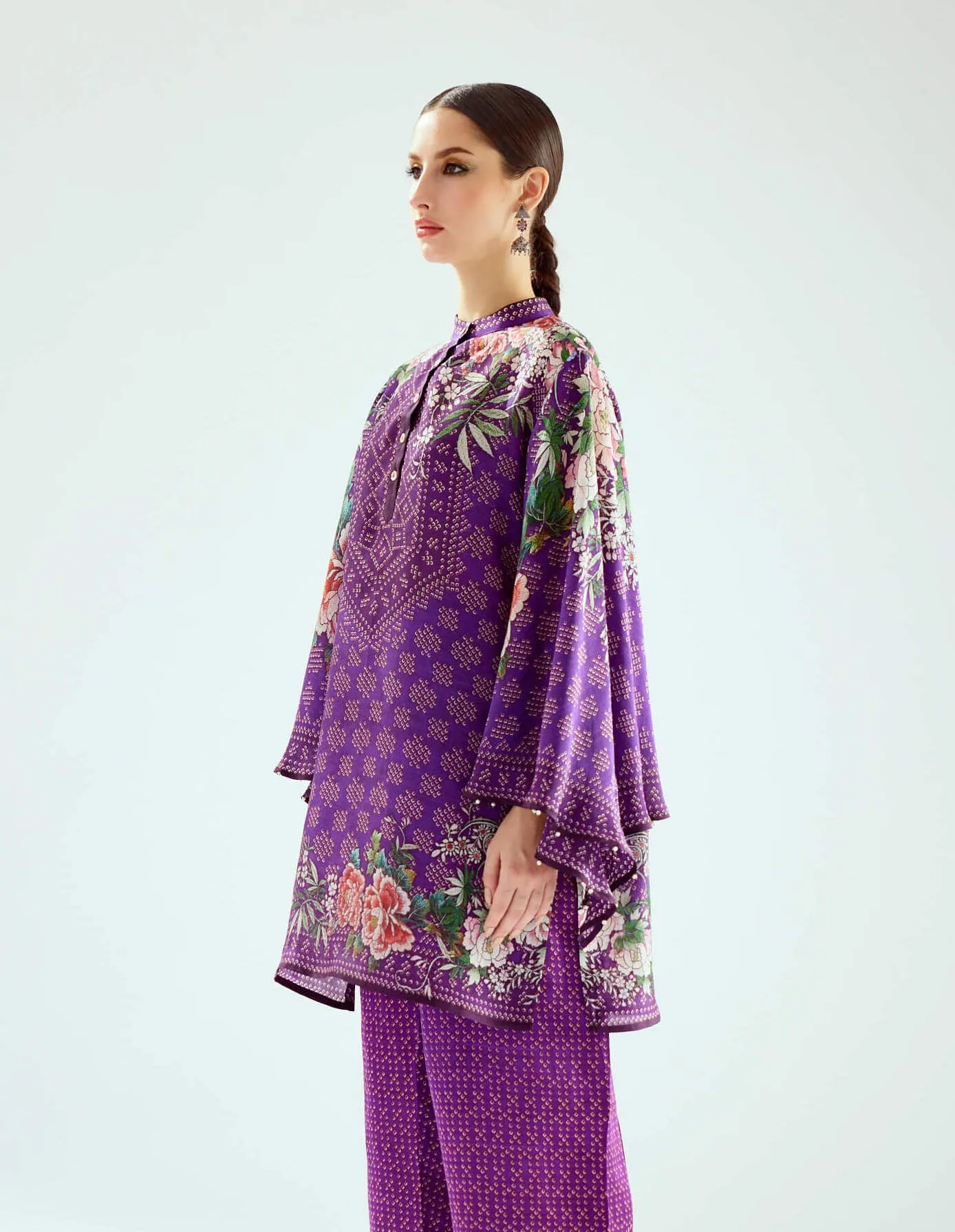 Nylla purple printed tunic