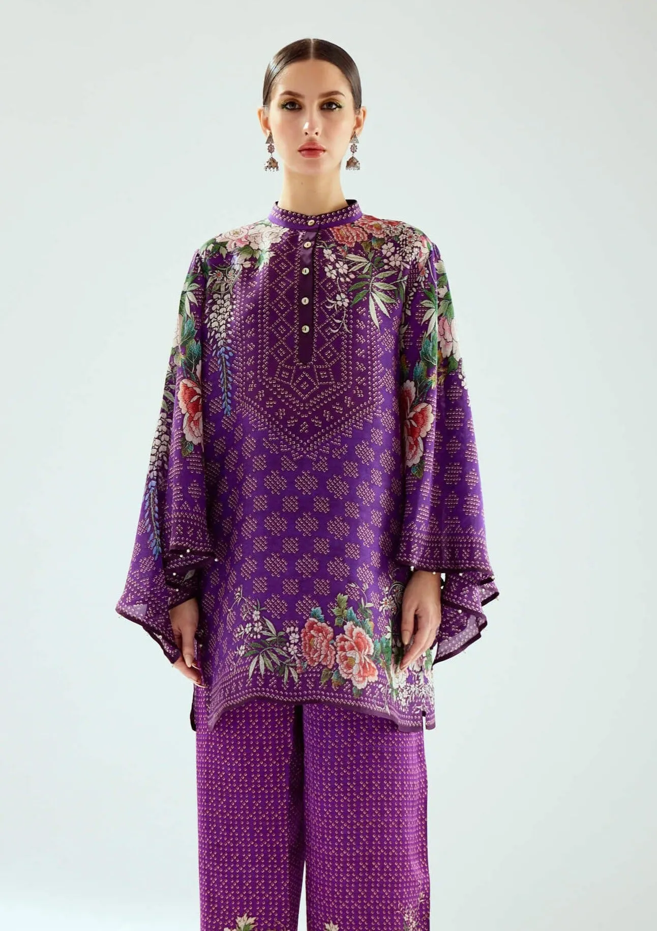 Nylla purple printed tunic